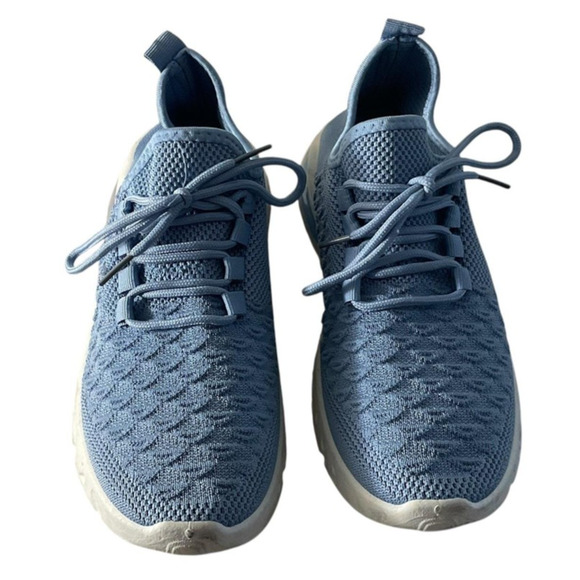 BM Collection Womens Blue 9 Shoes Mesh Lace Up Athletic Walking Comfort Sneakers - Picture 1 of 8
